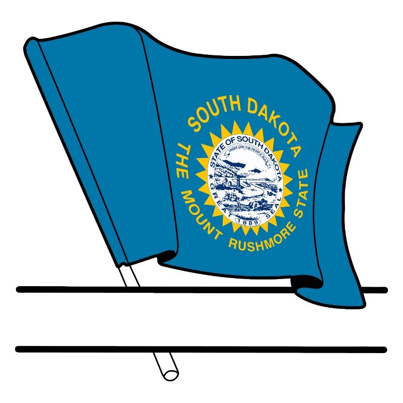 Bannière de texte du drapeau du Dakota du Sud