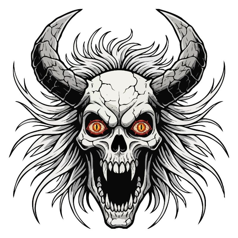 Devil skull with horns