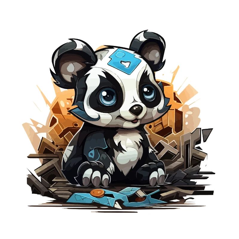 Charme de bloc de construction Panda