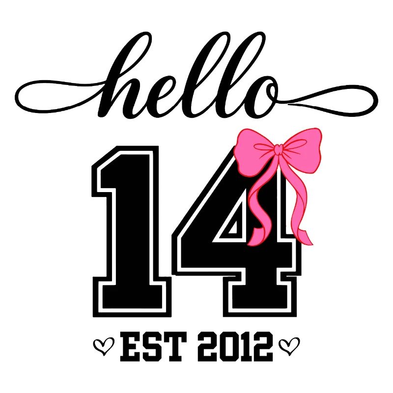 Hello 14 Est 2012 Mädchen Geburtstag Design