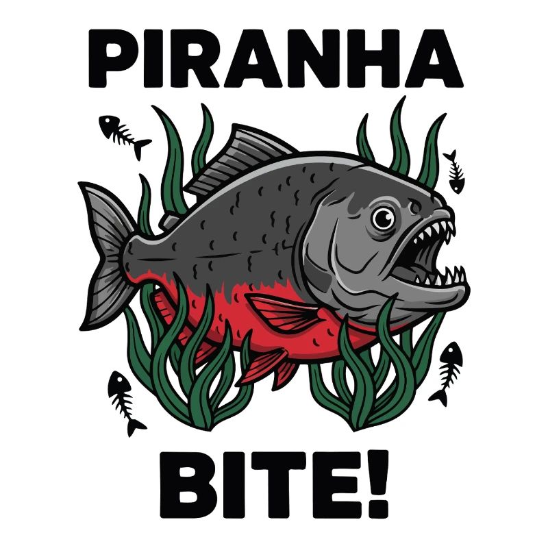 Red Piranha Bite Bite Fish