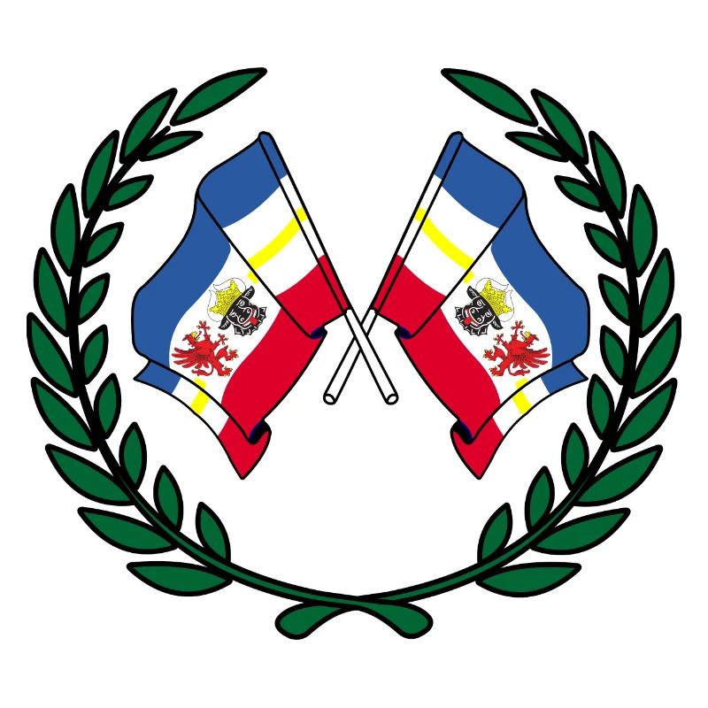 Drapeaux Mecklembourg, Poméranie-Occidentale, couronne de laurier