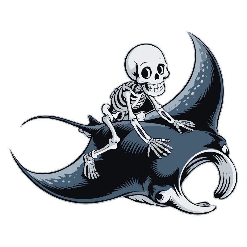 Skeleton on manta ray