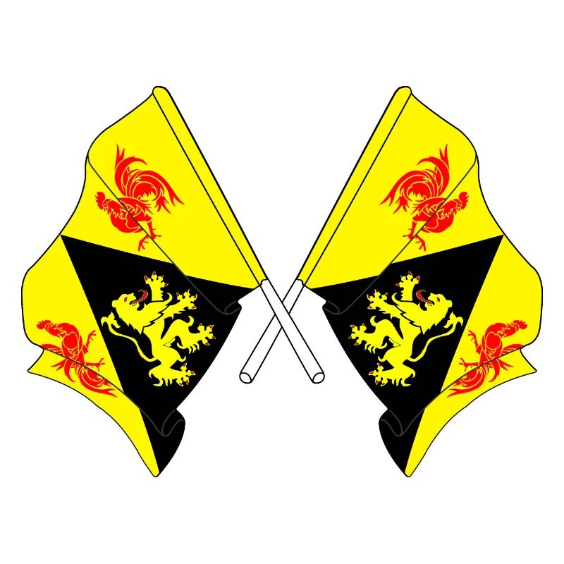 Two flags Walloon Brabant Belgium