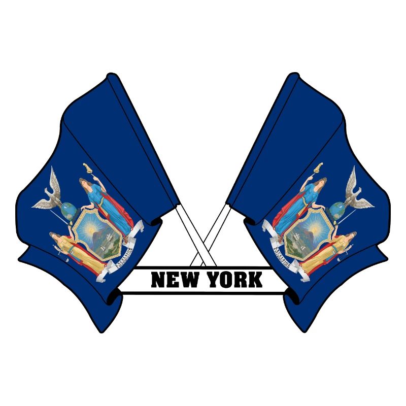 Deux drapeaux texte NEW YORK