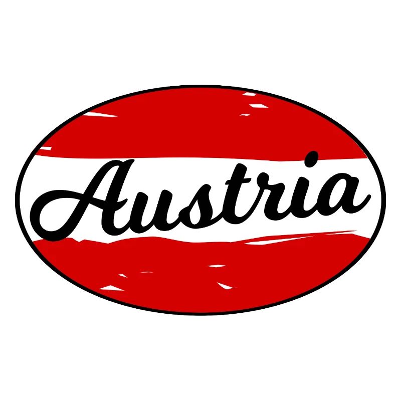 Austria Script Logo on Red