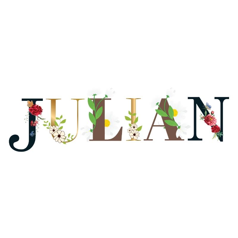 Le nom de JULIAN décoré de fleurs