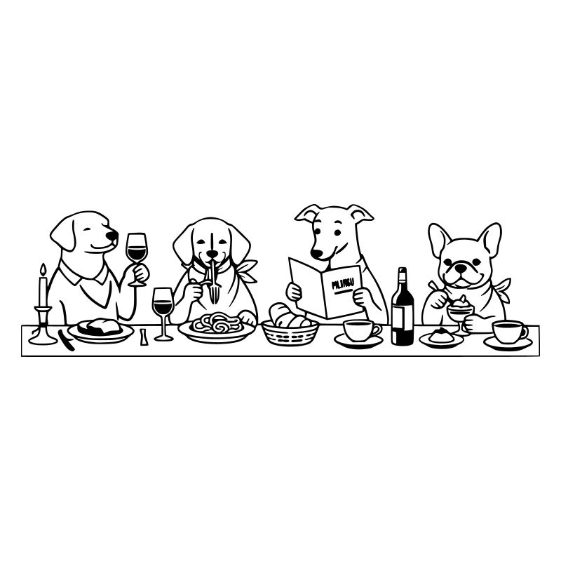 Art de traits des Dining Dogs