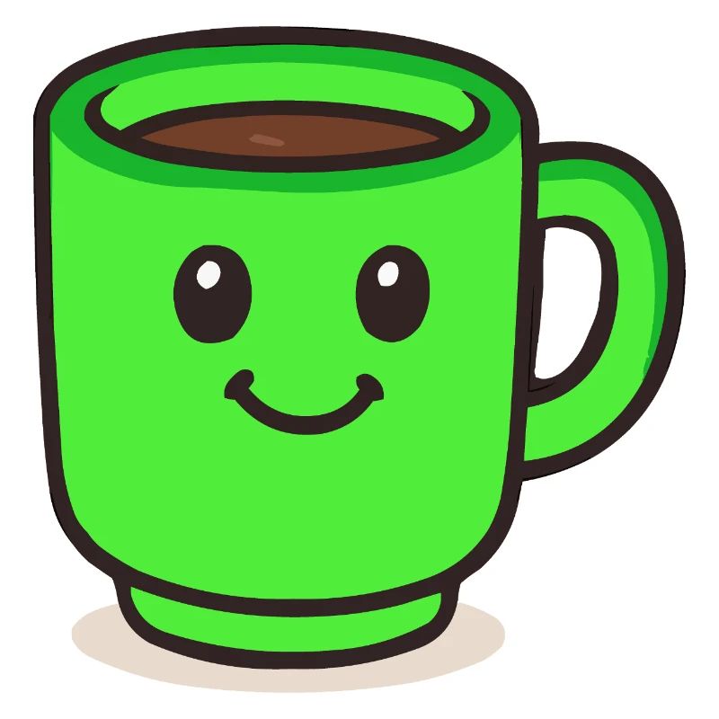 Coffee Cup Smile Cartoon