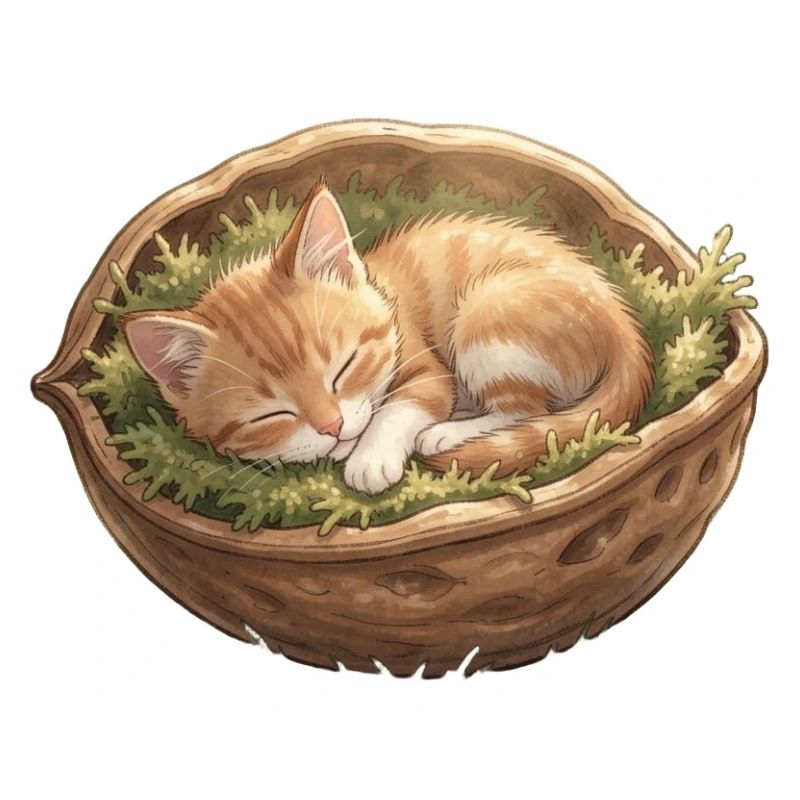 Chaton nid endormi