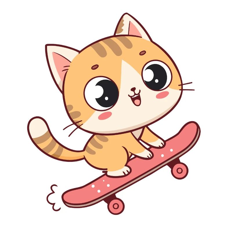 Adorable Skateboard Kitten