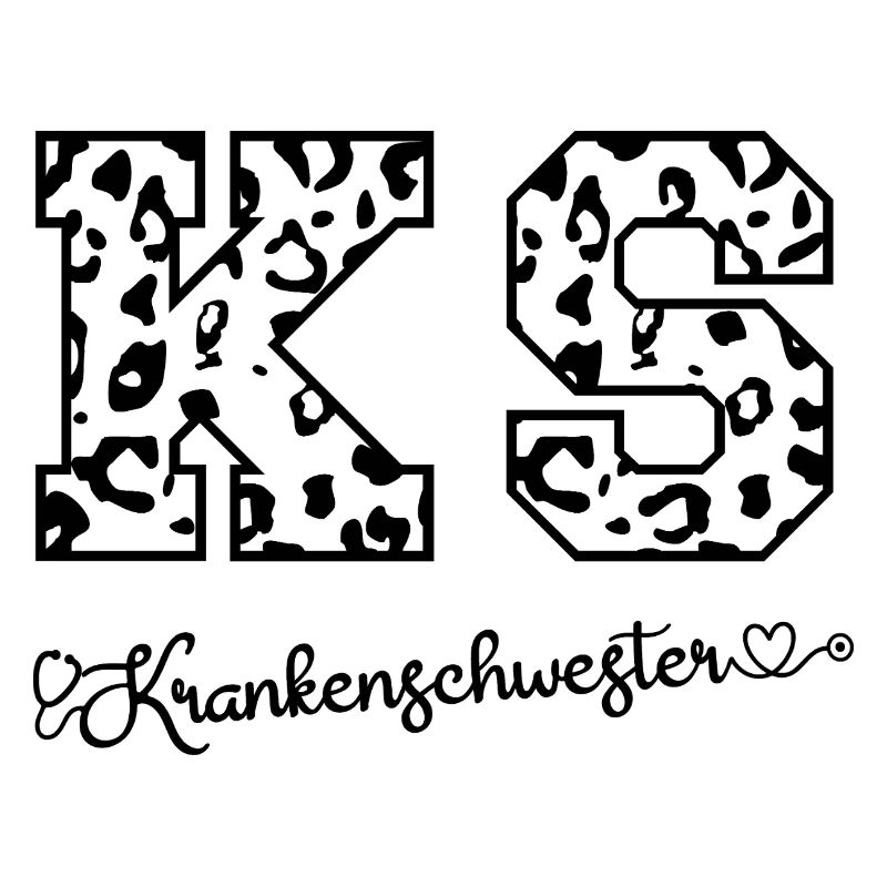 Krankenschwester Leopard Muster Buchstaben KS