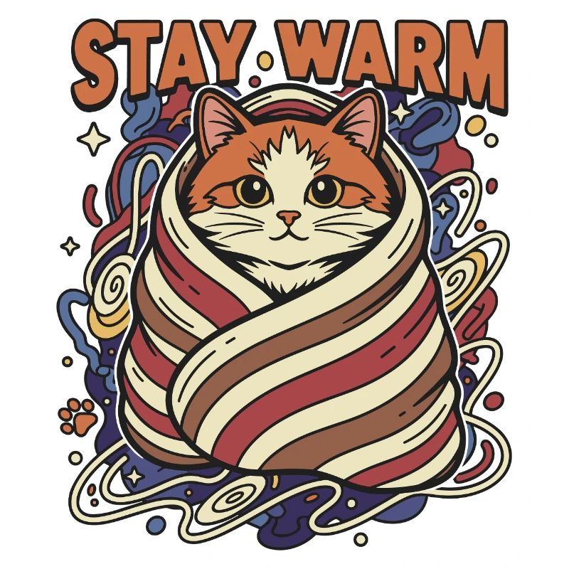 Restez au chaud : chat de l’espace en écharpe