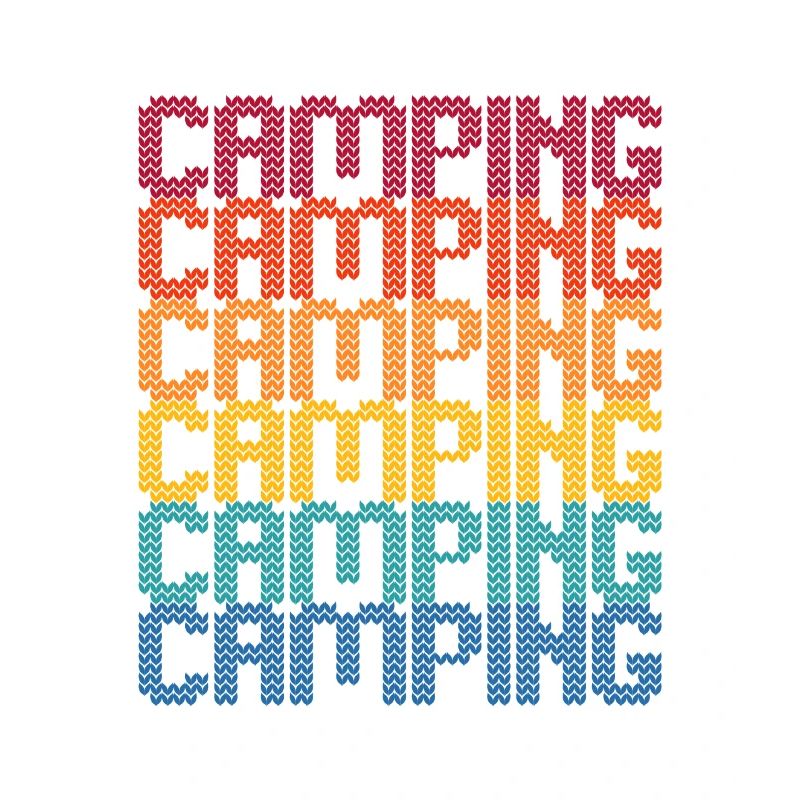 Camping Regenbogen Blockschrift