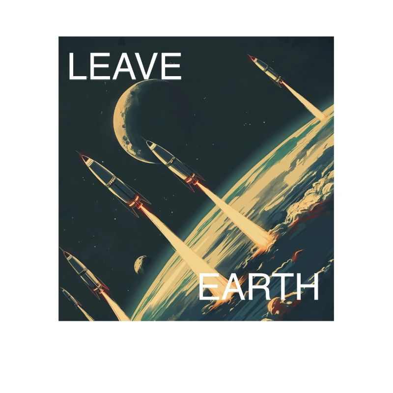Affiche de Style rétro voyage dans l’espace « Quitter la Terre »