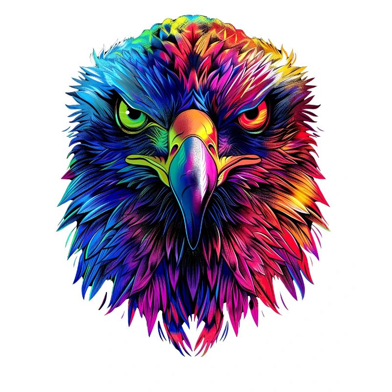 Aigle Pop Art Couleurs vives Aigle royal Pygargue à queue blanche