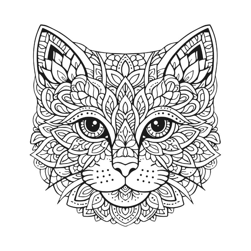 Mandala Cat Face