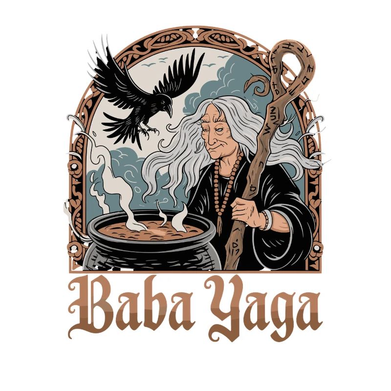 Baba Yaga Slavic Witch Crow Cauldron Mythology