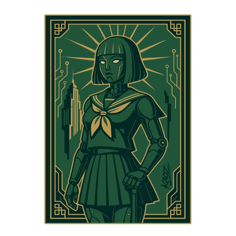 Cyber Deco Android Green Sentinel