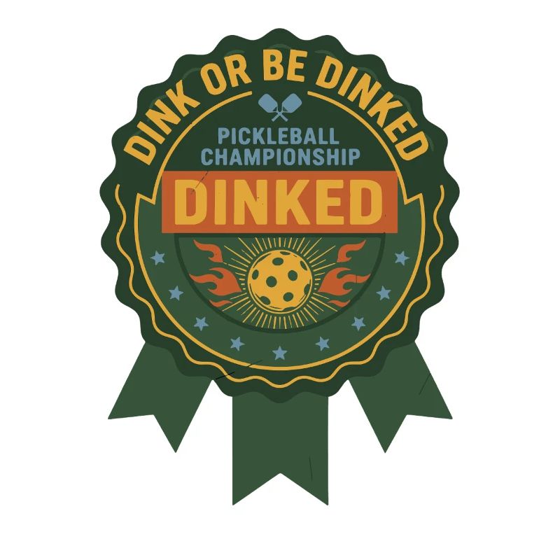 Pickleball-lustiger Spieler Dink Oder Werde Dinked