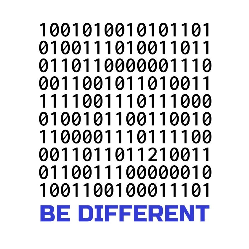 Be Different: Binäres Muster mit Botschaft