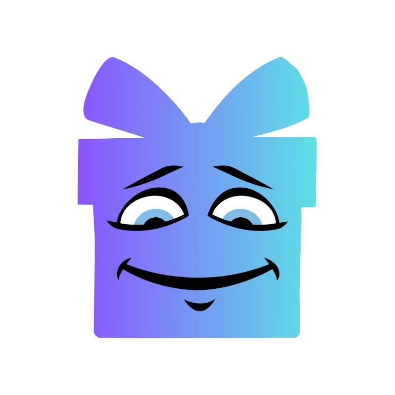 Gradient Smiling Gift Box
