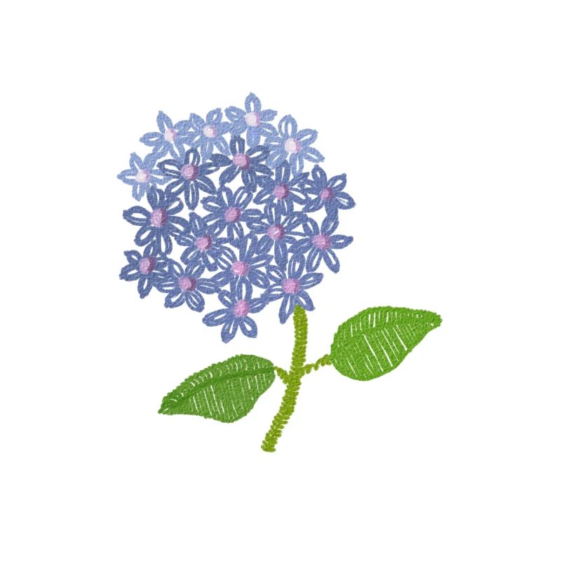 gestickte Hortensie