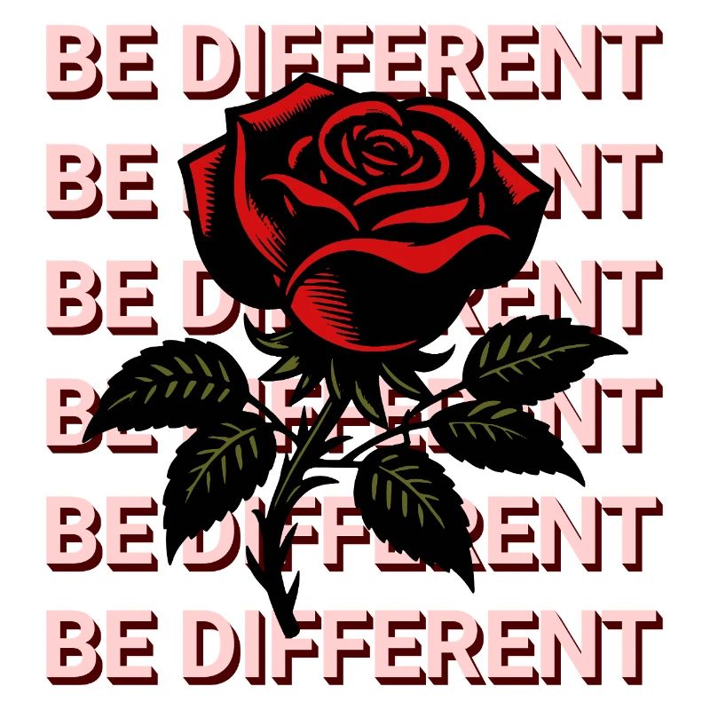 SOYEZ DIFFÉRENT – Rose Rouge, Amour-Propre, Positivité