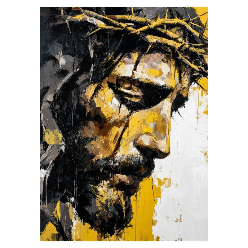 Expressive Jesus Christ Portrait Artwork