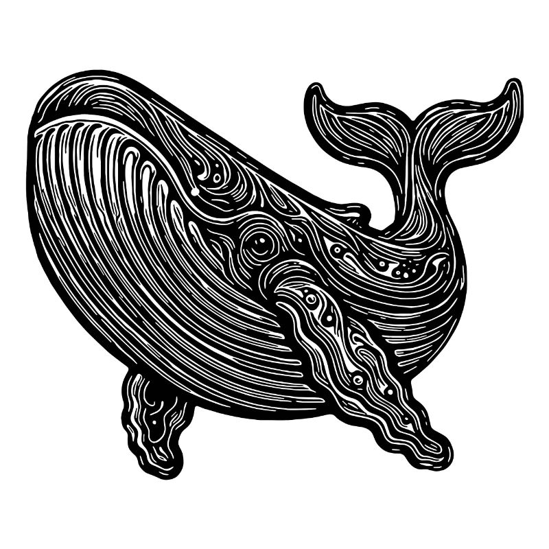 Grande baleine plongeuse Vintage créature de mer