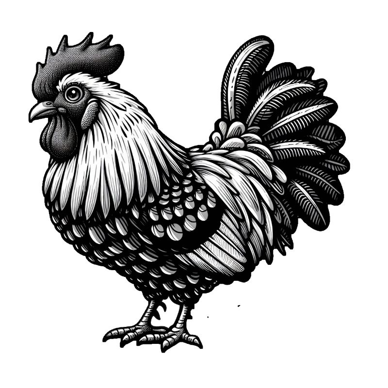 Illustration de coq complexe