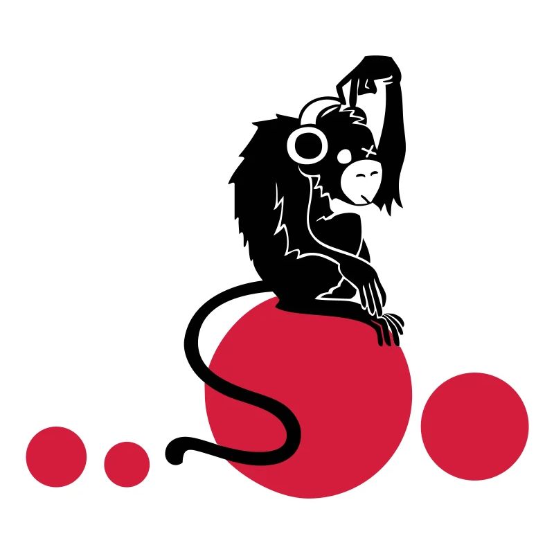 affe mit kopfhörern