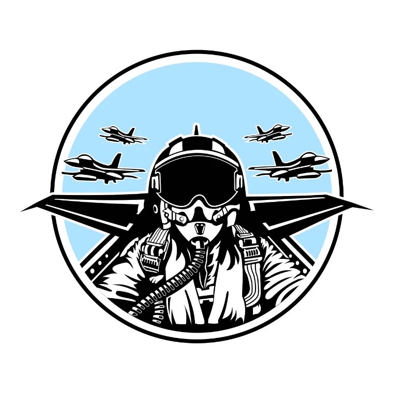 Jet Pilot / Kampfpilot 01_weiß Schwarz