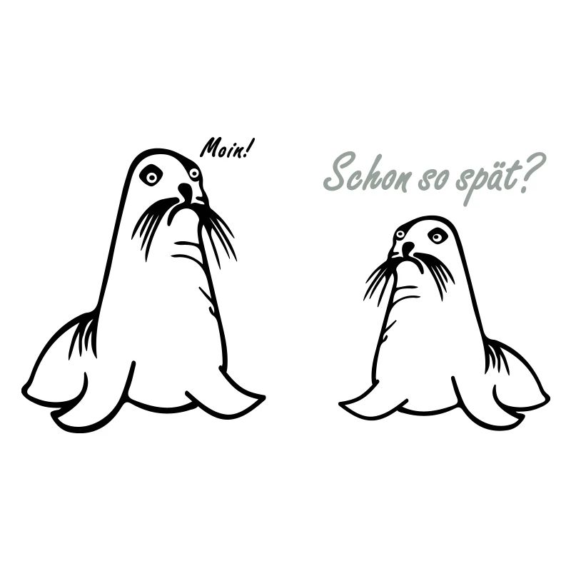 Seehund MOIN MOIN Seelöwe Comic Sprüche