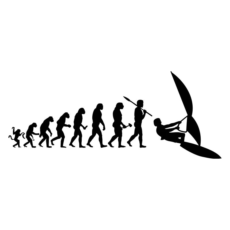 Evolution Windsurfer Silhouette Geschenk Shirt