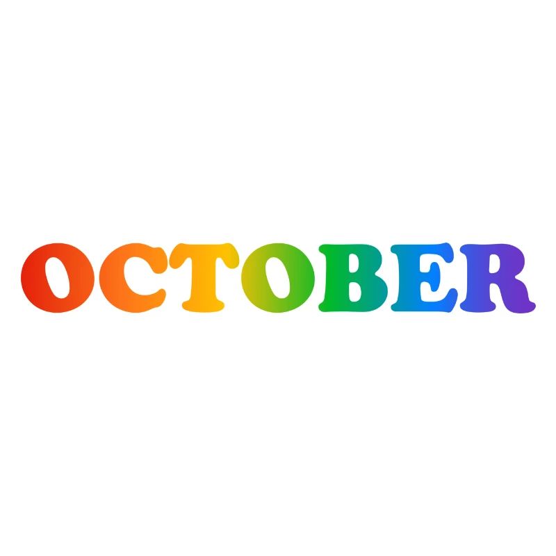October rainbow text