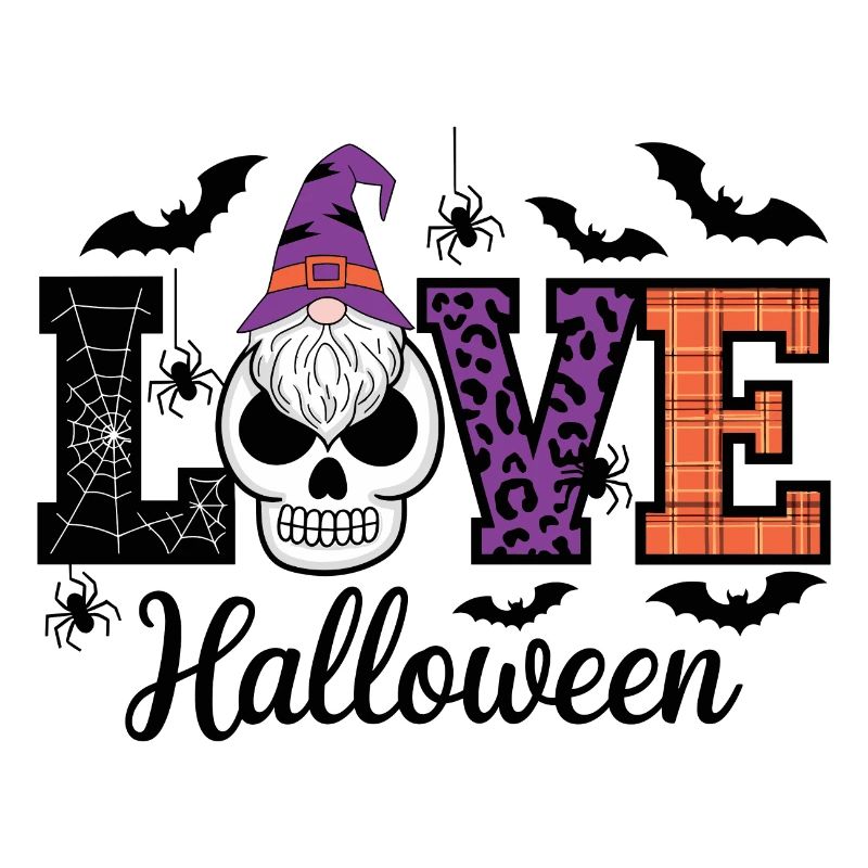 Halloween amour lettrage Gnome