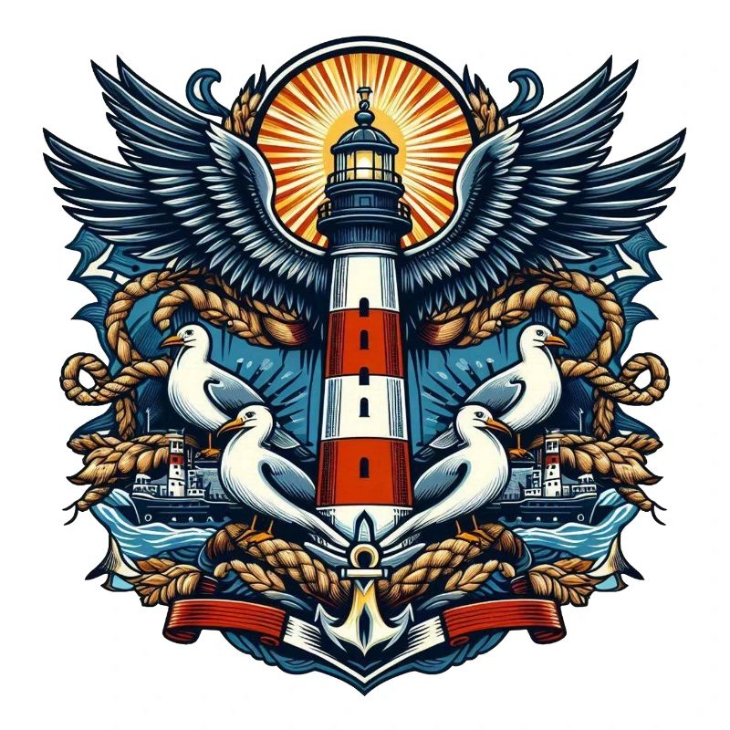 Phare avec des mouettes