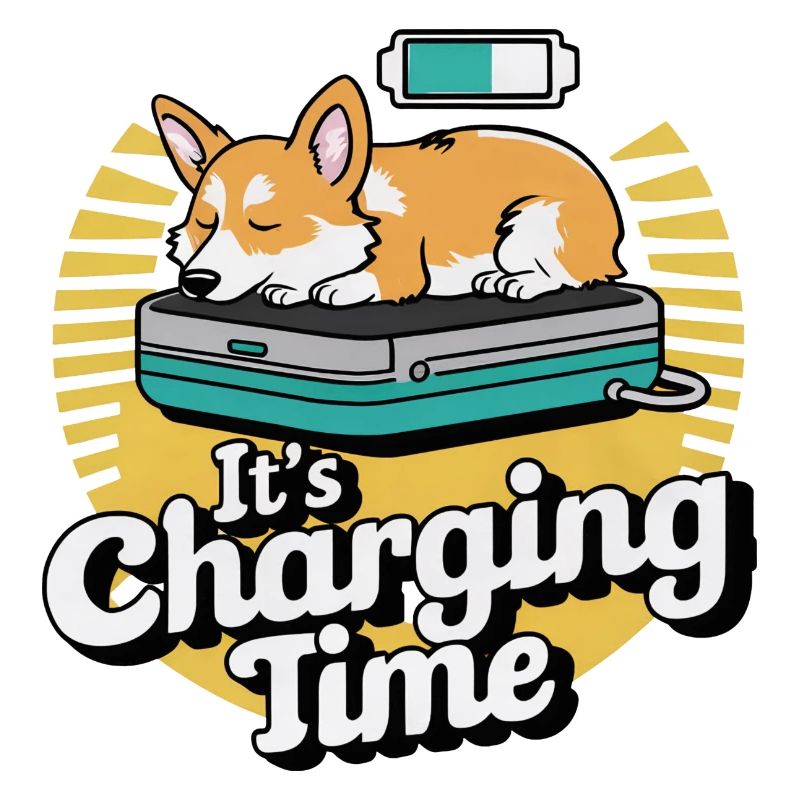 Its Charging Time Corgi Funny