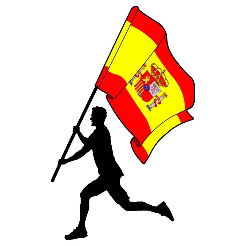 Flagge Spanien Mann läuft