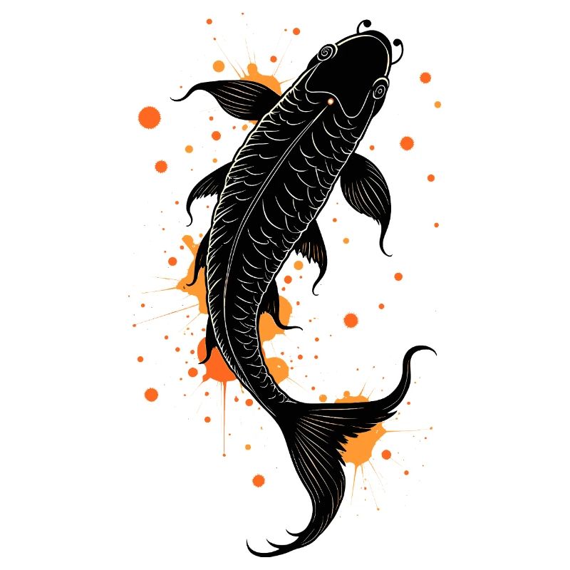 Koi Fish Calligraphy