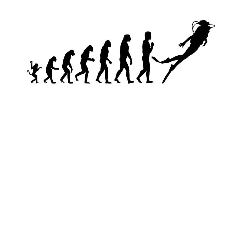 Die Evolution des Tauchen - Unisex T-Shirt