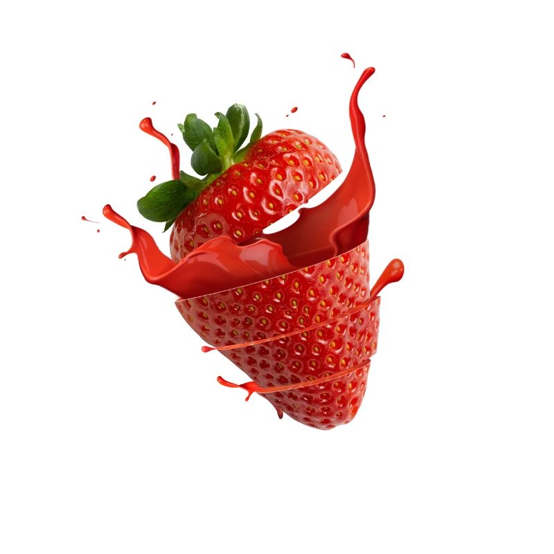 Fraise avec éclaboussure