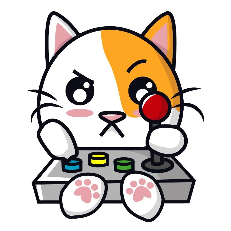 Cat with joystick Gamepad Controller