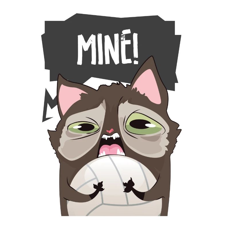 Volleyball Gift Comic Cat Speech Bubble Sport