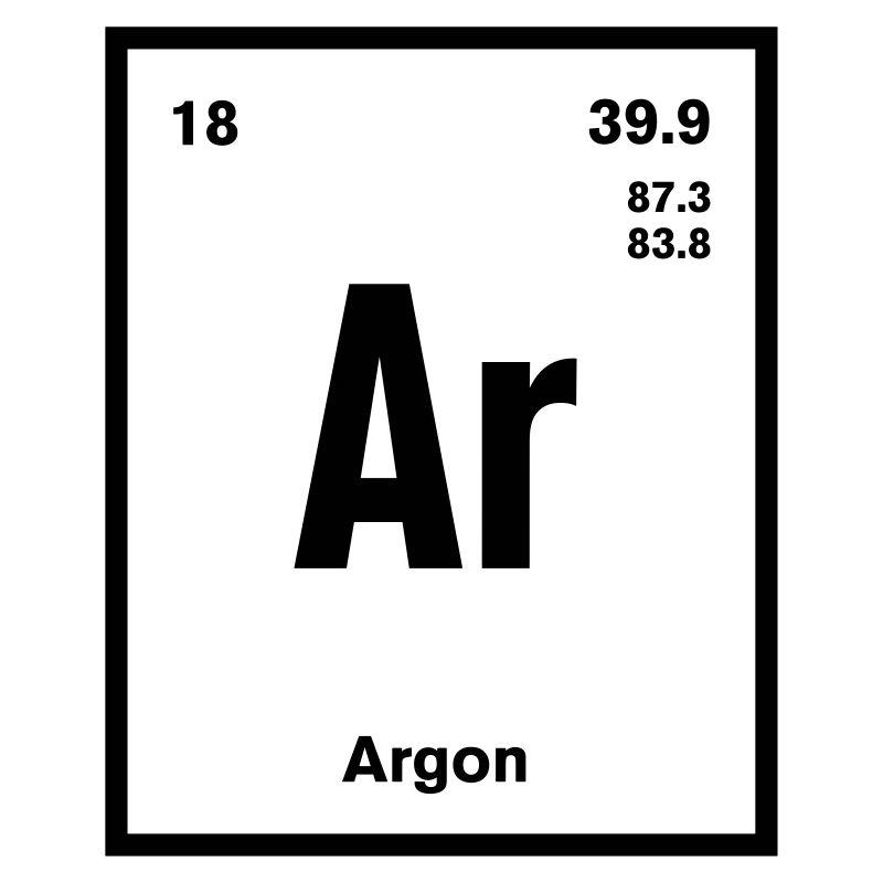 Argon Element im Periodensystem