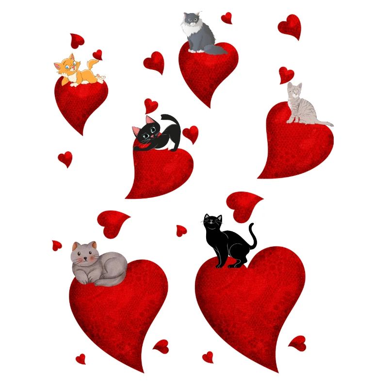 petits chats et petits coeurs
