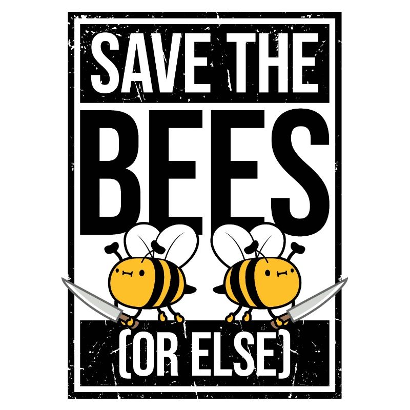 Rettet die Bienen oder sonst Messer Lustig Niedliche Biene Imker