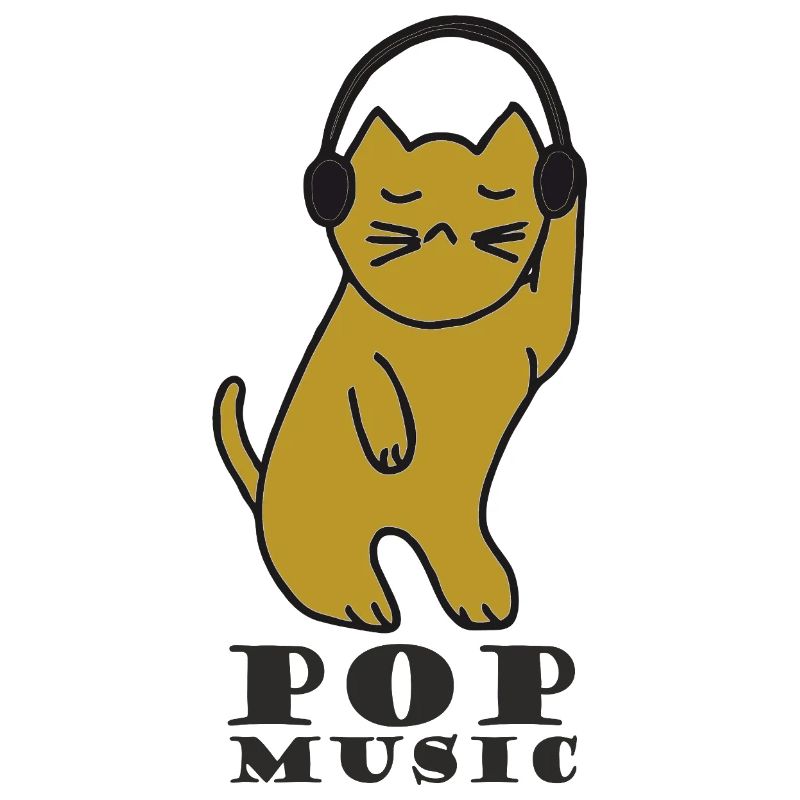 Katzen DJ mit Kopfhörern