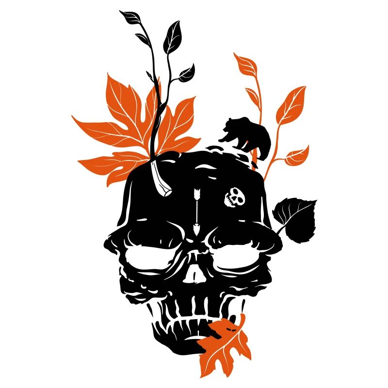 Bast - dead skull and bear and maple